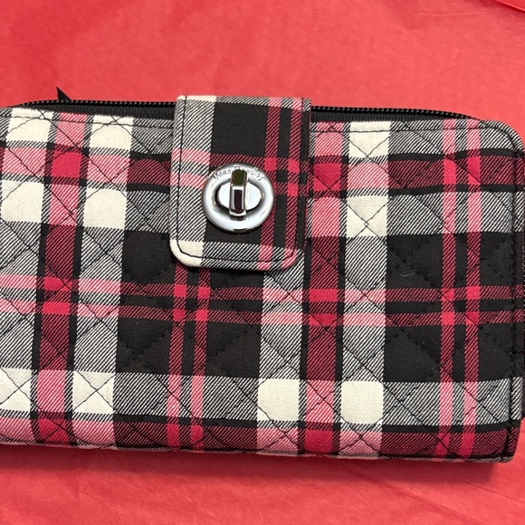 Vera Bradley Pink and Black Plaid Wallet - Picture 3 of 5